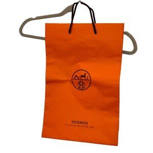 Hermes Paris France classic orange Carriage print paper shopping bag